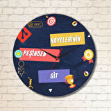 Hayelerinin Peşinden Git Tasarımlı Duvar Cam Saati