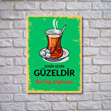 Çay Ahşap Retro Poster  20 X 28 CM