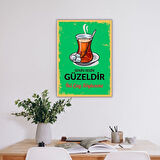 Çay Ahşap Retro Poster  20 X 28 CM