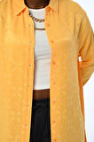KADIN OVERSIZE KALIP JAKARLI DESENLİ GÖMLEK