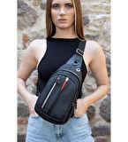 Monalisa HomeNewish Çapraz Göğüs Ve Omuz Çantası BodyBag Siyah (Boy:30cm En:16cm)