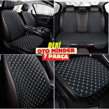 Chery TIGGO7 PRO Koltuk Deri Minderi 7 Parça Ön Ve Arka Oturak Sırt Dayama Minder siyah-beyaz