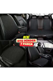 Fiat Palio Koltuk Deri Minderi 7 Parça Ön Ve Arka Oturak Sırt Dayama Minder siyah-siyah