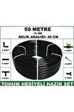 16 mm Delikli 50 mt 40 cm Bahçeniz İçin İdeal Damla Sulama Hortumu -Tohum Hediye- Hazır SET 5'li