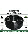 16 mm Delikli 25 mt 40 cm Bahçeniz İçin İdeal Damla Sulama Hortumu -Tohum Hediye- Hazır SET 3'lü