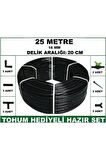 16 mm Delikli 25 mt 20 cm Bahçeniz İçin İdeal Damla Sulama Hortumu -Tohum Hediye- Hazır SET 3'lü