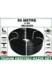 16 mm Deliksiz 50 m Bahçeniz İçin İdeal Damla Sulama Hortumu -Tohum Hediye- Hazır Set 5'li