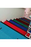 Kıvırcık Paspas Dış Mekan Paspası Kaymaz Karmaşık Yolluk 1x7 Metre 14mm Kırmızı