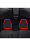 JEEP COMMANDER 2006-2010   Siyah Halı Kırmızı Kenar Petek Topuk