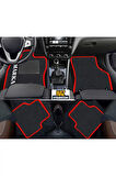 HONDA ACCORD 1989-1993   Siyah Halı Kırmızı Kenar Petek Topuk