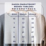 PROSPETTIVA KADIN LACİVERT OVERSIZE KALIN İÇİ POLARLI AMERICA SYMBOL SWEATSHIRT