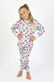 Kız Çocuk Baskılı İnce Basic Pijama Takımı