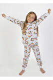 Kız Çocuk Baskılı İnce Basic Pijama Takımı