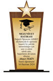 Öğrenci Mezuniyet Plaketi Ahşap Mdf Gold Levhaya Baskılı  ,Kişiye Özel İsim Baskısı Yapılabilir