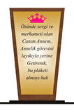 Anneler Günü Plaketi Ahşap Mdf Gold Levhaya Baskılı