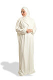 Krem Tek Parça Namaz Elbisesi Viskon Düz 2503_40