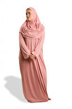 Pudra İki Parça Namaz Elbisesi Viskon Düz 2504_06