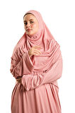 Pudra İki Parça Namaz Elbisesi Viskon Düz 2504_06