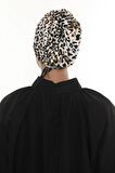 Gold Drapeli Salaş Tesettür Bone Sandy Leopar Desen 2510_03