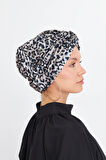 Gri Çapraz Büzgülü Tesettür Bone Sandy Leopar Desen 2511_15