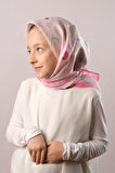 Pembe Dijital Baskılı Çocuk Tesettür Eşarp Pamuk Polyester Kalp Desenli 6002_04