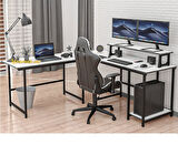 250-B Beyaz l tipi Çalışma Oyun masası 