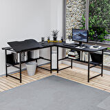  300-S Siyah L Bilgisayar ve Çizim Masası