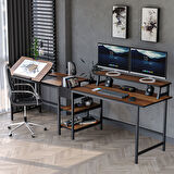  530-C Bilgisayar Masası, Ekstra Uzun İki Kişilik Masa, Oyun Masa