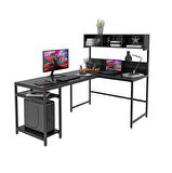 600-S Siyah Yüksek Raflı L Ofis ve Çalışma masası 