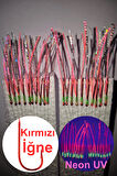 Eagenset Çapari, İstavrit Çaparisi, 30x12 Beden, Uv Neon Pembe Sim, 11 No Kırmızı İğne, 10 İğneli Çapari 2li Paket
