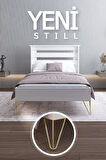 YENİ STİLL 90x190 Yatak Uyumlu Mdf Beyaz Tek Kişilik Karyola