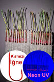 Eagenset Çapari, İstavrit Çaparisi, 20x12 Beden, Ultraviyole Uv Neon Fıstık Yeşili - Kırmızı Sim, 11 No Kırmızı İğne, 10 İğneli 2li Paket