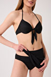 Kadın Dolgulu Takım Etekli Siyah Bikini