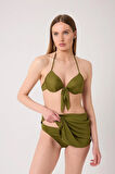 Kadın Dolgulu Takım Etekli Yeşil Bikini