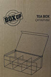 Box Up Plastik 6 Bölmeli Poşet Çay Saklama Kutusu - Poşet Çay Kutusu, Bitki Çay Kutusu, Şeffaf Renk, 22x15x9
