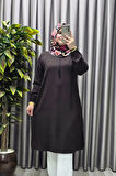 Kadın Tesettür Giyim Büyük Beden Tek Renk İpli Tunik 