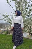 Kadın Giyim Büyük Beden Bürüncük Kumaş Beli Lastikli Fırça Desen Çingene Etek 