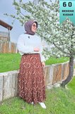 Kadın Giyim Büyük Beden Bürüncük Kumaş Beli Lastikli Fırça Desen Çingene Etek 