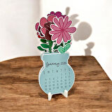 2026 Takvim - Çiçekli Takvim - Vazodaki Çiçekler Masaüstü Takvimi - Standlı Takvim