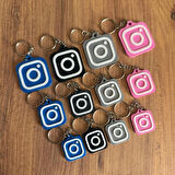 NFC Anahtarlık - İnstagram Anahtarlık Mavi (Orta Boy 3,5 cm)
