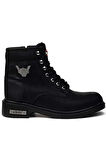 CİPELA Darkworld Harley Modeli Kışlık Kauçuk Taban Bot Unisex Postal Bot Siyah