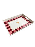 Çay Kahve Sunum Tepsisi, Çizgili Desen, Renkli, 1 Adet, 375x275 mm