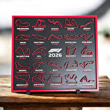 Formula 1 2026 Sezonu Yarış Takvimi Dekoratif Pano - F1 Pist Haritaları