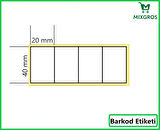 40x20 mm Termal 4'lü Ürün Barkod Etiketi 1 Rulo: 5000 Adet Etiket