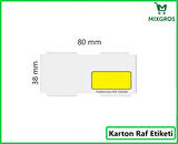 80x38 mm Karton Termal Raf Reyon Etiketi Sarı Fiyat Çerçeveli 1 Rulo: 1000 Adet Etiket