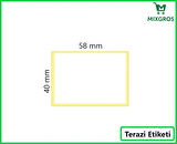 40x58 mm Termal Terazi Etiketi 1 Rulo: 500 Adet Etiket 1 Koli:150 Rulo Etiket