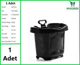 Tekerlekli Plastik Market Alışveriş El Sepeti 40 Litre Siyah 1 Adet