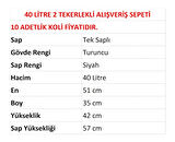 Tekerlekli Plastik Market Alışveriş El Sepeti 40 Litre Turuncu 10 Adet