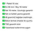 56x16 Metre Termal Kredi Kartı ve Yazarkasa Pos Rulosu 10 Adet