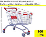 MK100 Metal Market Alışveriş Arabası 100 Litre